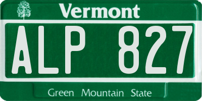 VT license plate ALP827