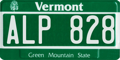 VT license plate ALP828