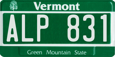 VT license plate ALP831
