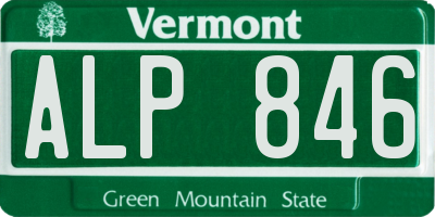 VT license plate ALP846