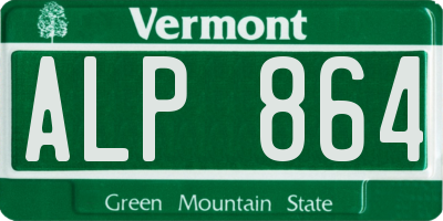 VT license plate ALP864