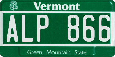 VT license plate ALP866