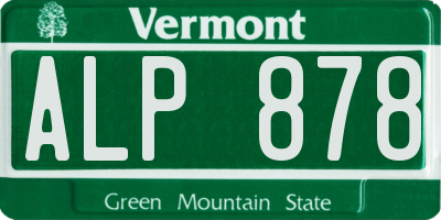 VT license plate ALP878