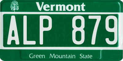 VT license plate ALP879