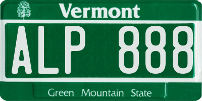 VT license plate ALP888