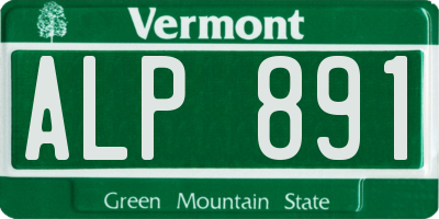 VT license plate ALP891