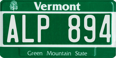 VT license plate ALP894