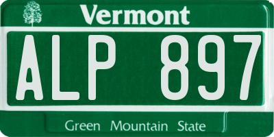 VT license plate ALP897