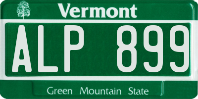 VT license plate ALP899