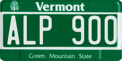 VT license plate ALP900