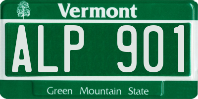 VT license plate ALP901
