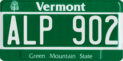 VT license plate ALP902