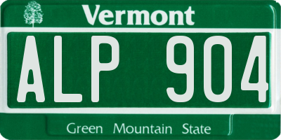 VT license plate ALP904