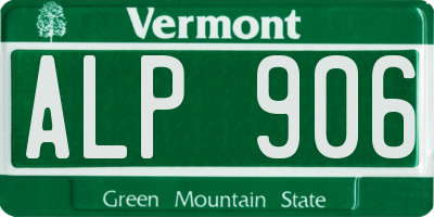 VT license plate ALP906