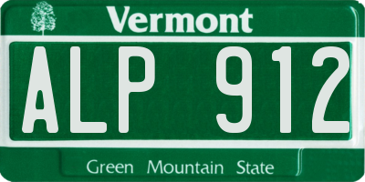 VT license plate ALP912