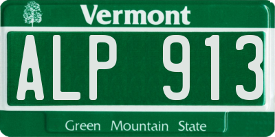 VT license plate ALP913