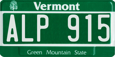 VT license plate ALP915