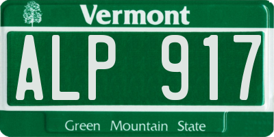 VT license plate ALP917