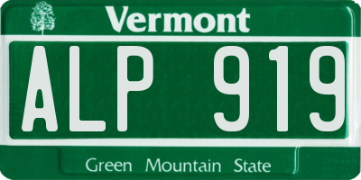 VT license plate ALP919
