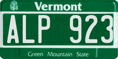 VT license plate ALP923