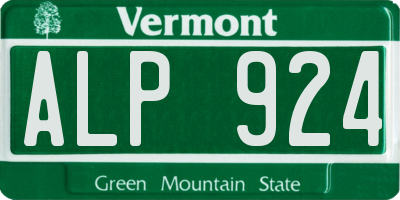 VT license plate ALP924