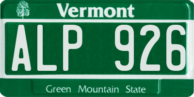 VT license plate ALP926