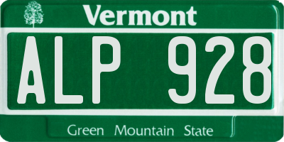 VT license plate ALP928