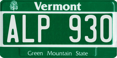 VT license plate ALP930