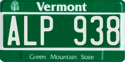 VT license plate ALP938