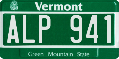 VT license plate ALP941