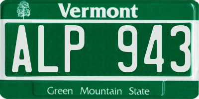 VT license plate ALP943