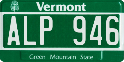 VT license plate ALP946