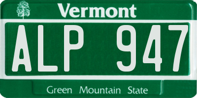 VT license plate ALP947