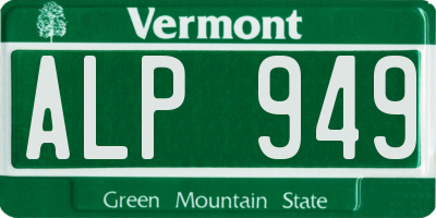 VT license plate ALP949