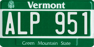 VT license plate ALP951
