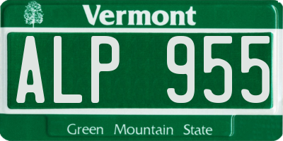 VT license plate ALP955