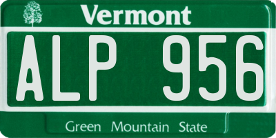 VT license plate ALP956