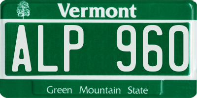 VT license plate ALP960