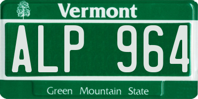 VT license plate ALP964