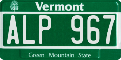 VT license plate ALP967