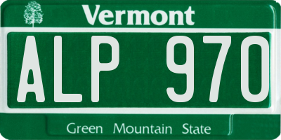 VT license plate ALP970