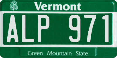 VT license plate ALP971