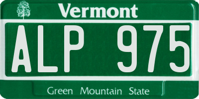 VT license plate ALP975