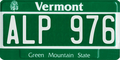 VT license plate ALP976