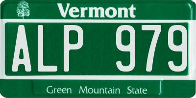 VT license plate ALP979