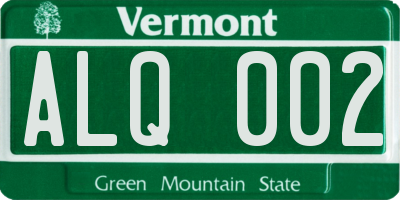 VT license plate ALQ002