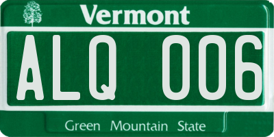 VT license plate ALQ006