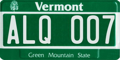 VT license plate ALQ007
