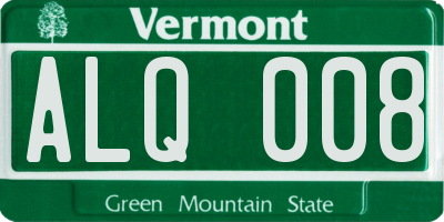 VT license plate ALQ008