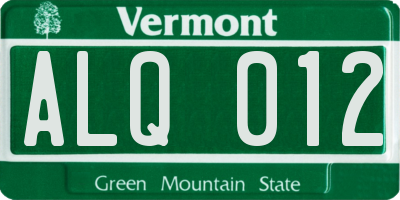 VT license plate ALQ012